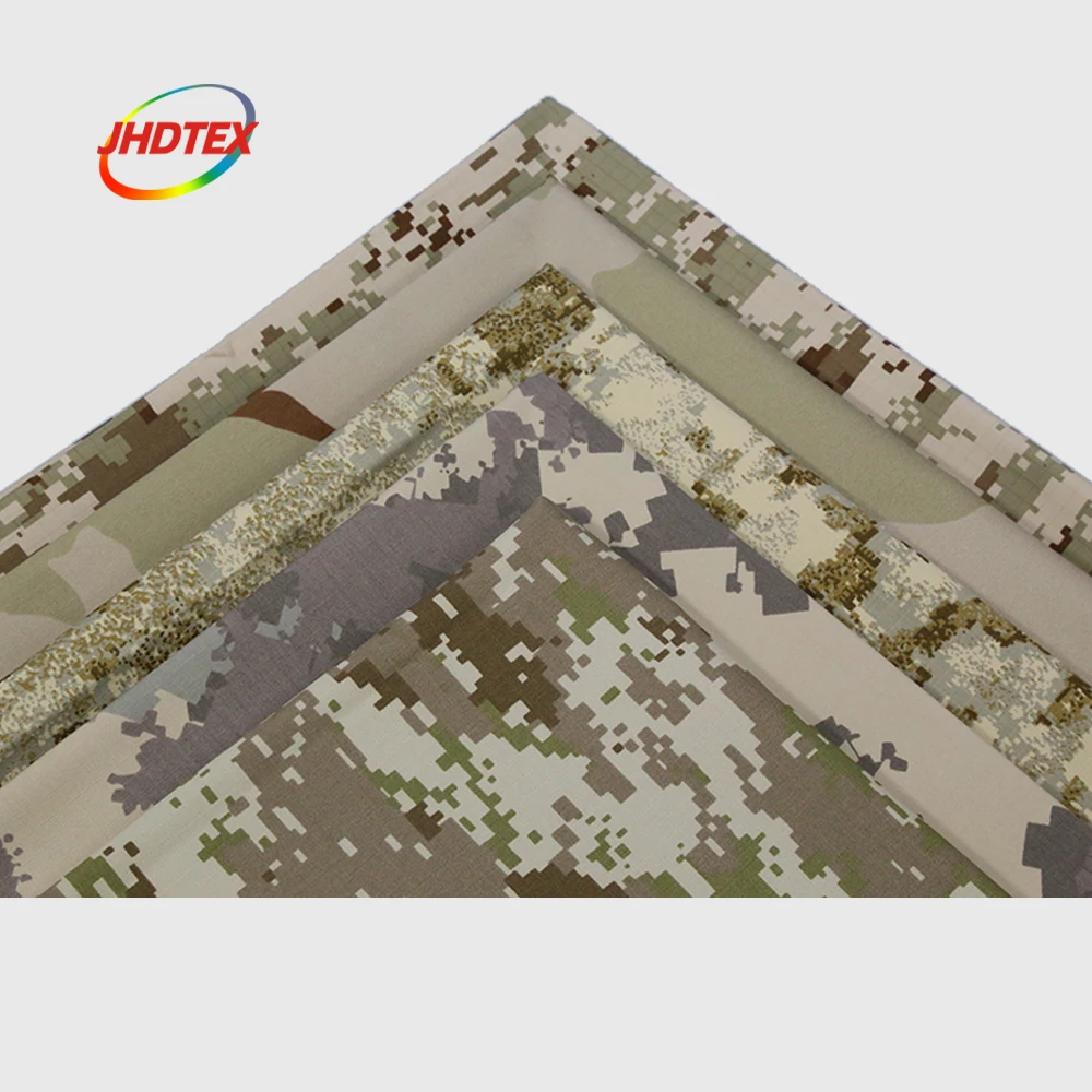 JHDTEX custom polyester cotton nylon blend snow camouflage print color tent fabric