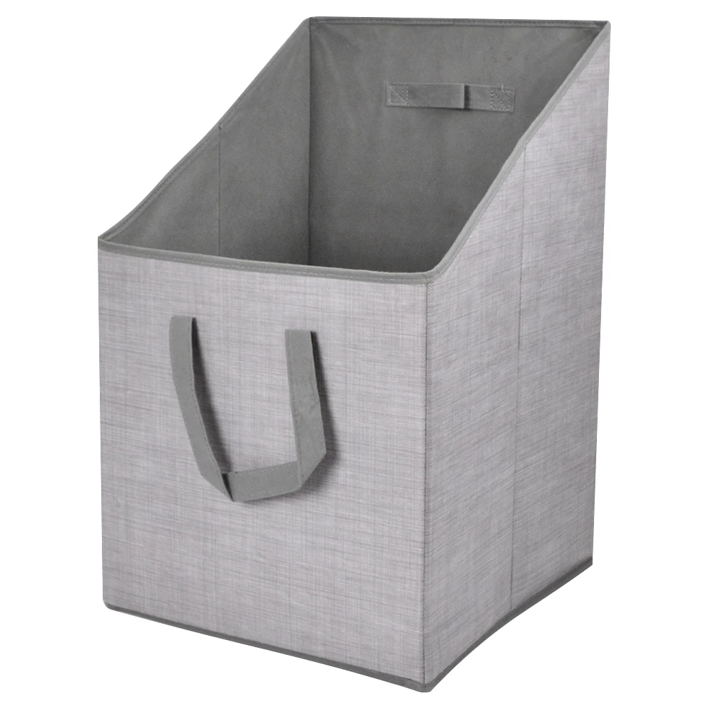 Wholesale Slanting Foldable  Non Woven Fabric Organizer Cube Clothes Storage Basket With Handle