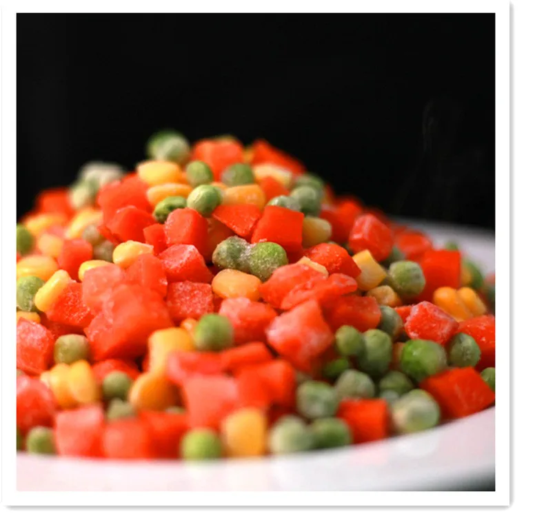 Bulk IQF Quick Simple Meals Snack Frozen Food Organic Healthy Chinese Factory Frozen Mixed Cut Vegetables Carrot Corn Green Peas