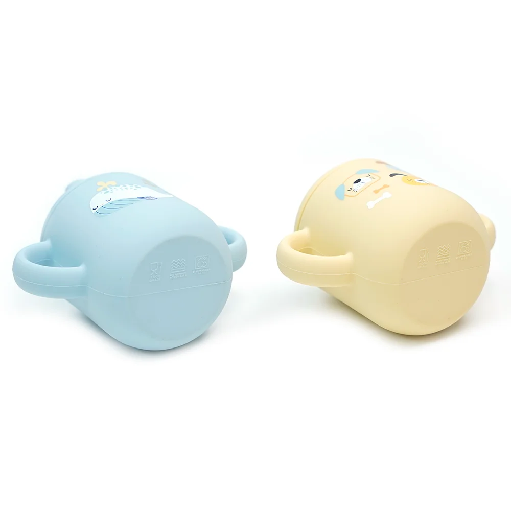Toddler Cups Baby Cup Spill Proof and Non-Slip Handles Easy-to-Suck Soft Silicone Sippy Toddler Cup