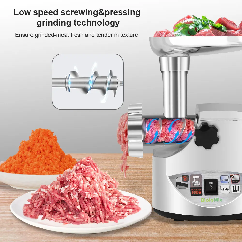 BioloMix Heavy Duty 3000 Вт макс мощная электрическая мясорубка Домашняя колбаса машина кухонный