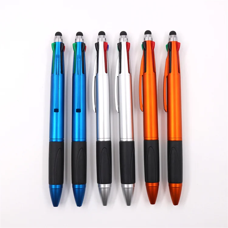 business cheap price customized logo color change 4 in 1 metal ball point pen pens