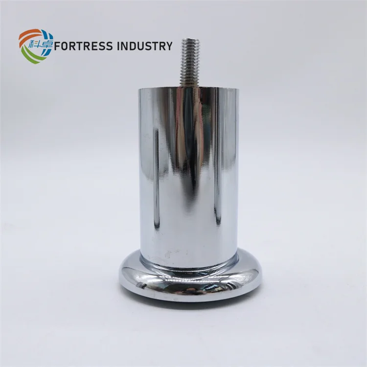 Wholesale Metal Furniture Parts Cylinder Round Shape Cabinet Feet Chrome Furniture Metal Cylinder Leg Sofa Leg