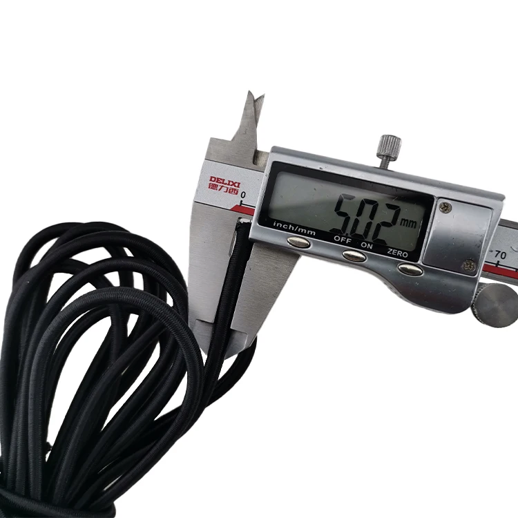 Custom Garment Braid 5mm Black Polyester latex silk elastic band Round Rope Webbing