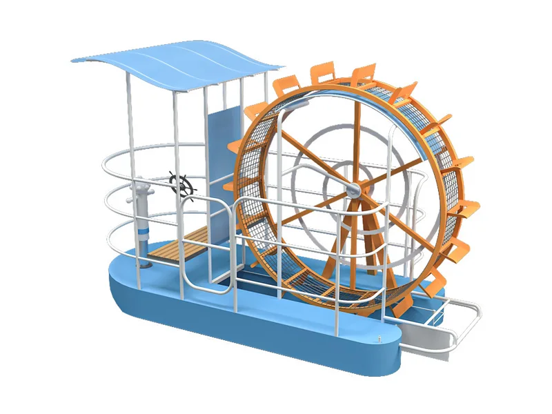 Leisure Pedal Fiberglass Paddle Boat Steel and FRP Inflatable Water Toys for Amusement Park Games Water Play Equipment