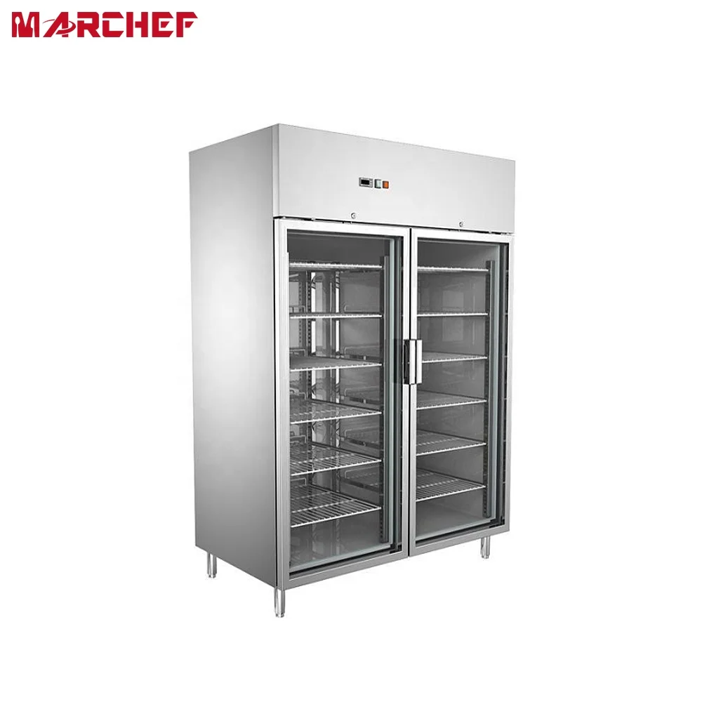CE professional restaurant stainless 2 door beverage commercial refrigeration equipments