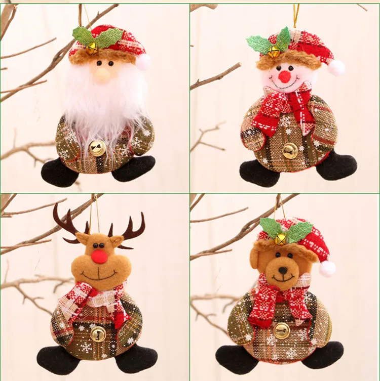 hristmas Tree Decoration Accessories Deer Santa Claus Pendants for Home Indoor Outside Winter Holiday Decor Supplies
