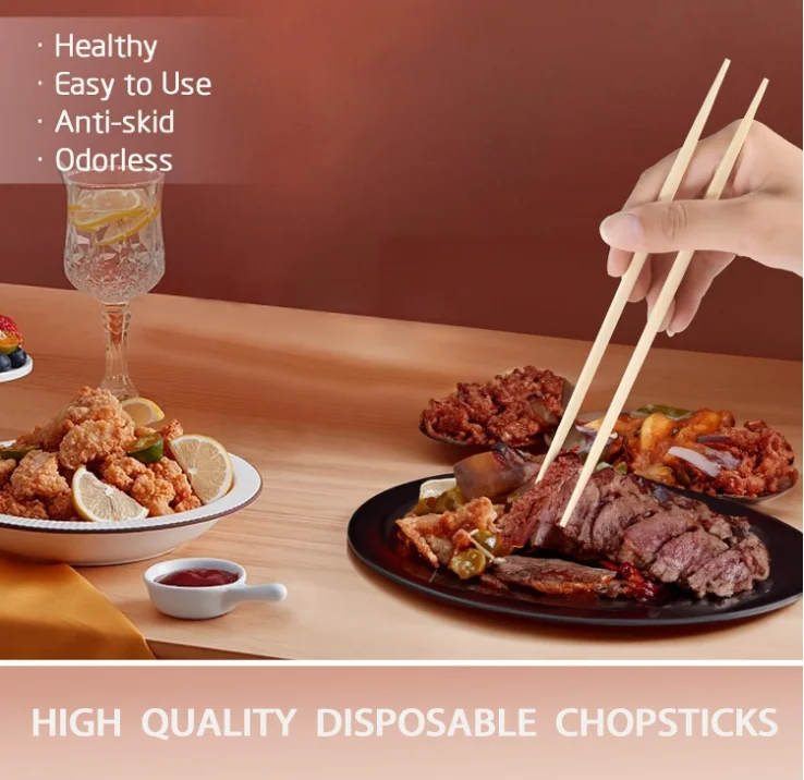 Hot Sale Bulk High Quality 2 Ended Bamboo Chopsticks with Paper Band Individual Double Dot Sushi Serving 24cm Chopsticks