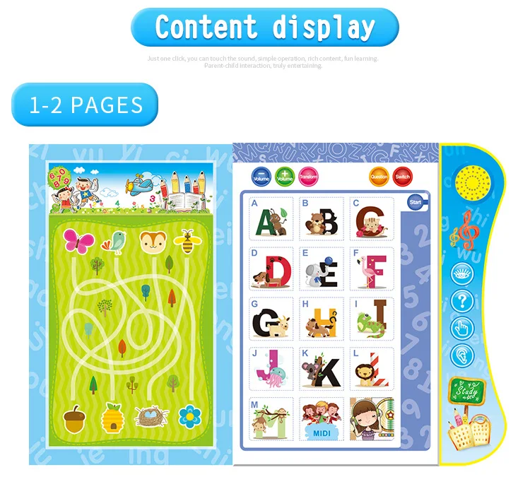 Arabic Learning Kids Education Sound Book Gift Toy Muslim Children Preschool E-book with Pen