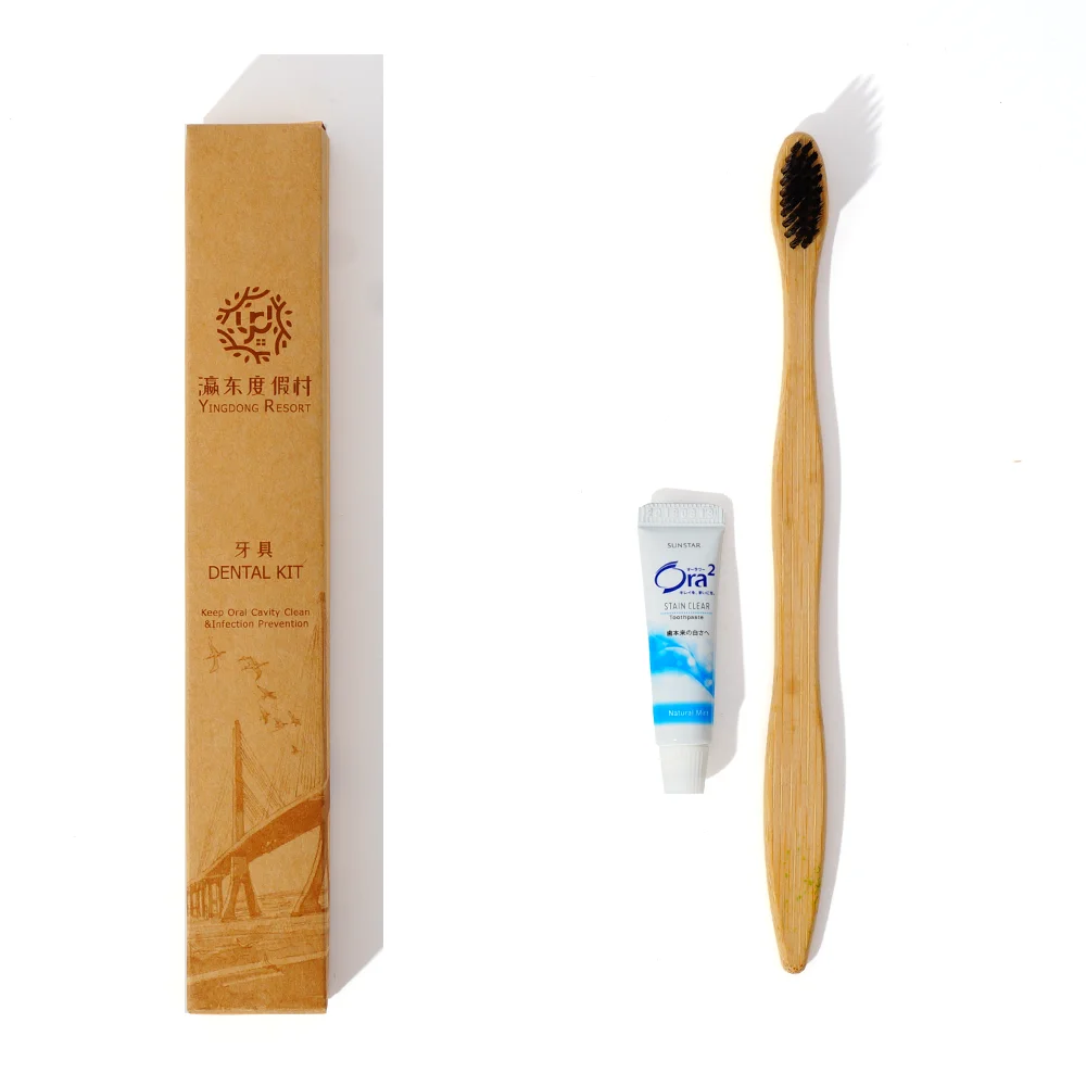 FSC Certificate Paper Biodegradable Dental Kit ECO Friendly Hotel Bamboo Toothbrush