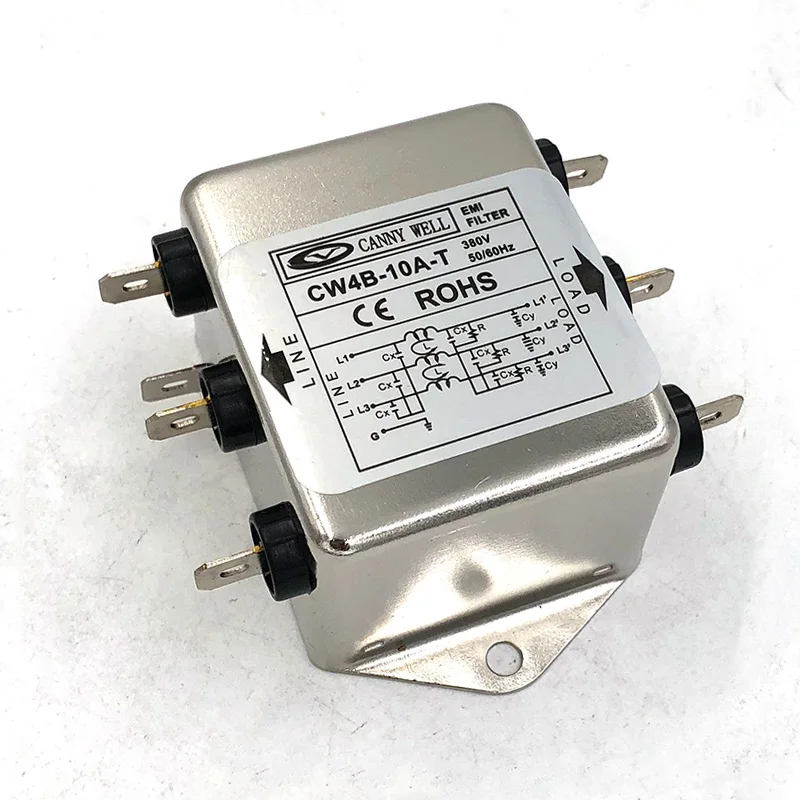 
CANNYWELL power supply EMI filter CW4B 10A T three-phase three-four-wire AC 380V purification 