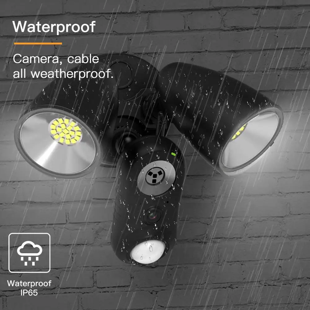 
Double head app control smart wifi floodlight cameras outdoor remote control wireless HD 1080 garden light camera 
