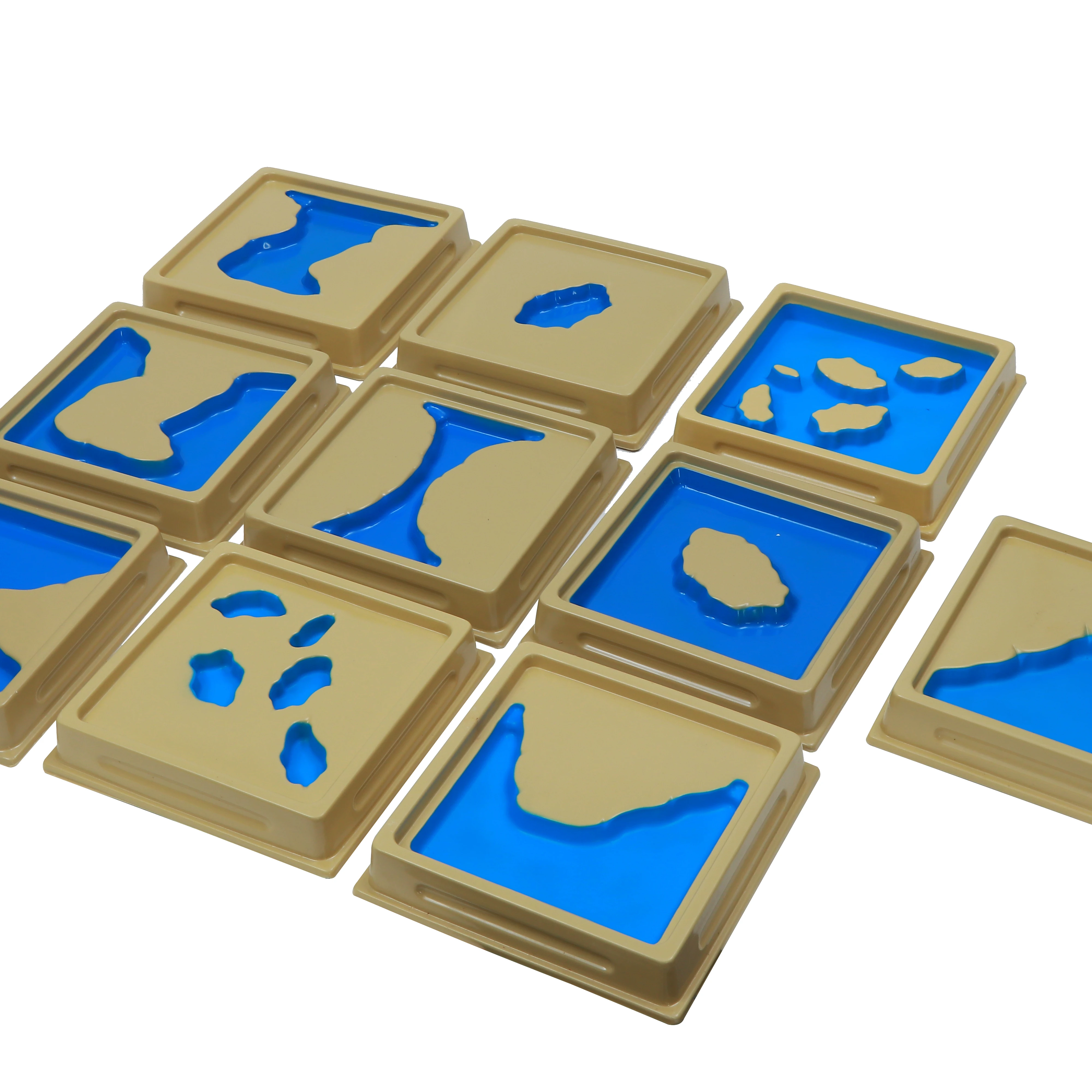 Высококачественные Обучающие деревянные игрушки Монтессори новые подносы в форме земли и воды: Set1