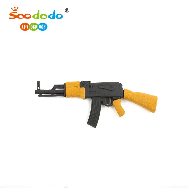 Soododo Wholesale Promotional Eraser Custom Logo Puzzle 3D Jumbo Gun Shaped Pencil Eraser