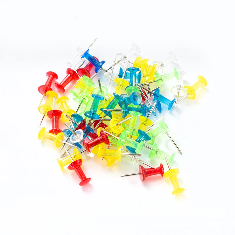 Color Plastic Transparent Pin Nail Painting Cork Tack Factory Wholesale
