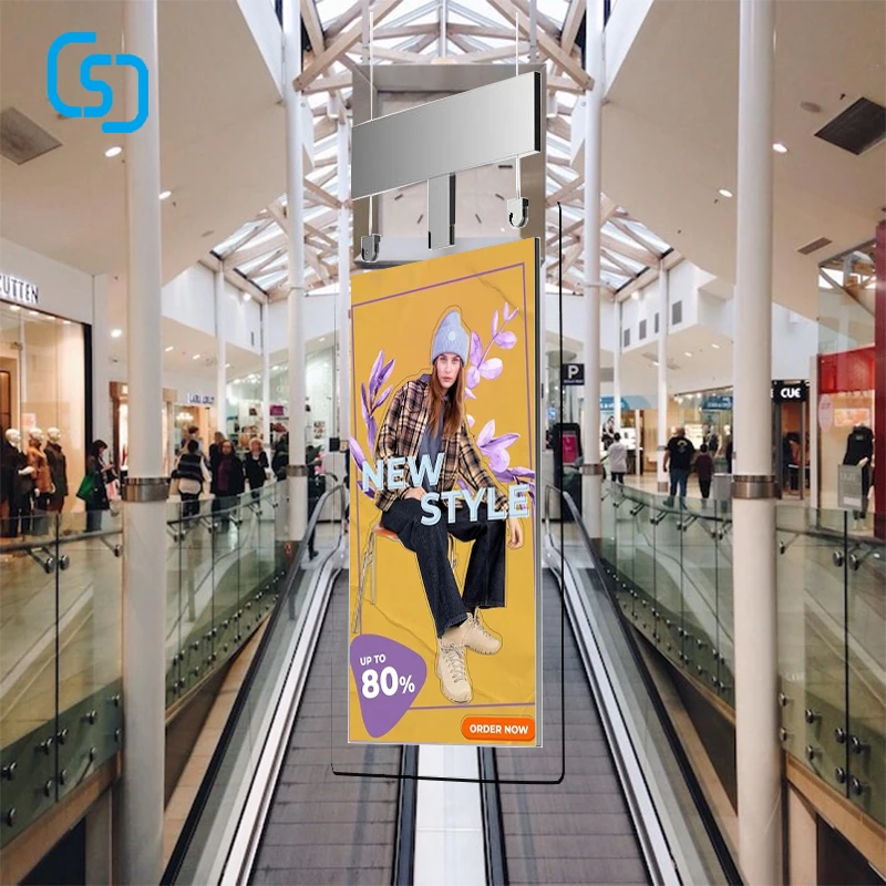 Shop Window Hanging Transparent Advertising Screen High Brightness Double-Sided Display Lcd Digital Signage Window Display