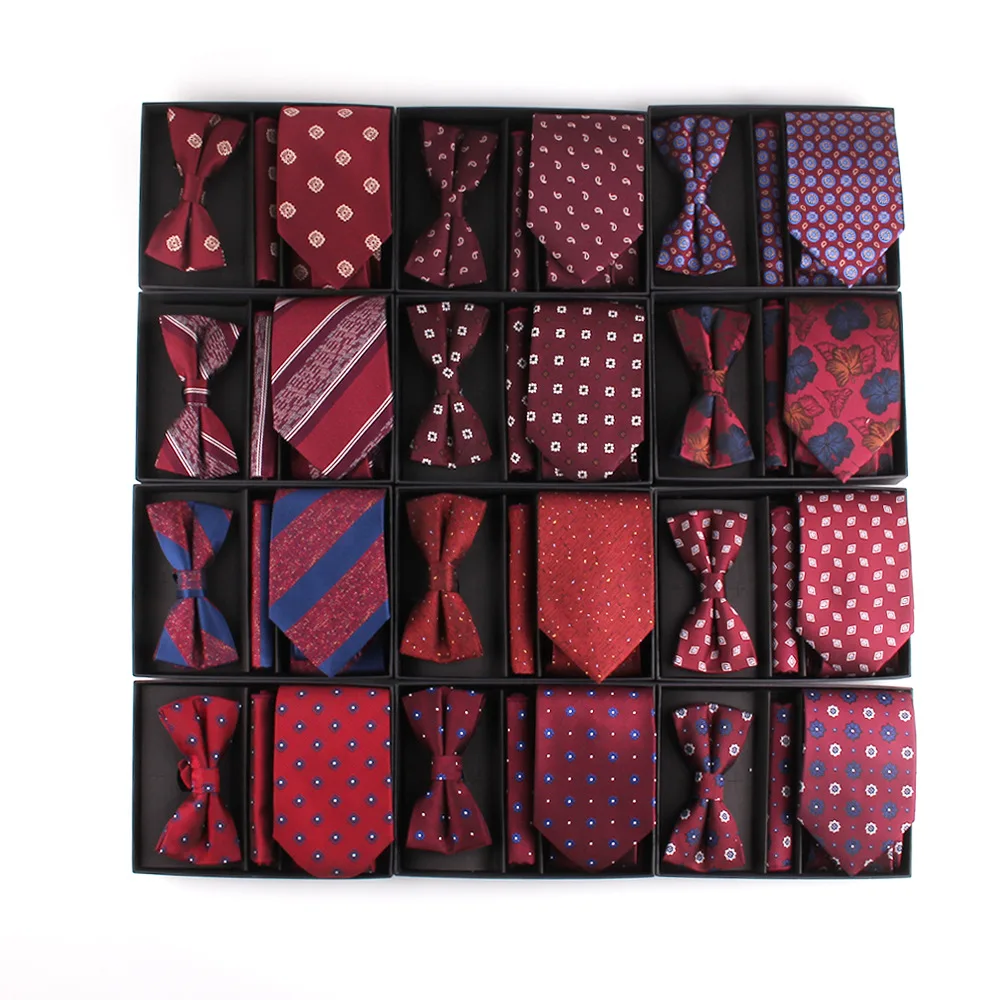 Набор галстуков мужской из полиэстера брендовый свадебный подарок носовой платок галстук аксессуары для костюма Прямая поставка