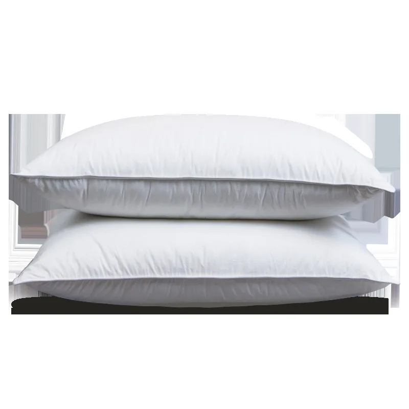 Customized Home Hotel Nature Soft Goose Duck Feather Down Pillow Cushion Pillow With Cotton Fabric