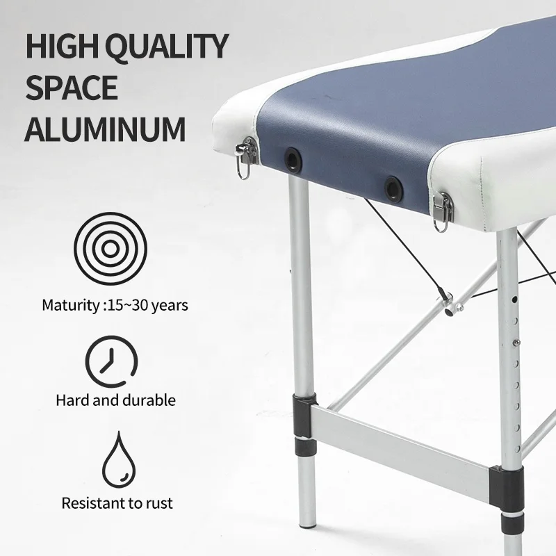 Hot Selling Lightweight Foldable Cama Para Masaje Beauty Salon Bed Portable Folding Spa Bed Height Adjustable Massage Bed Table