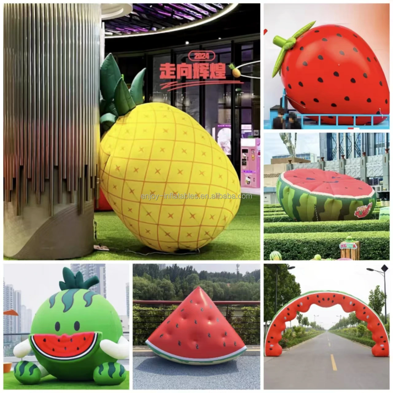 large inflatable promotional strawberry model/ inflatable strawberry balloon/ inflatable fruit model