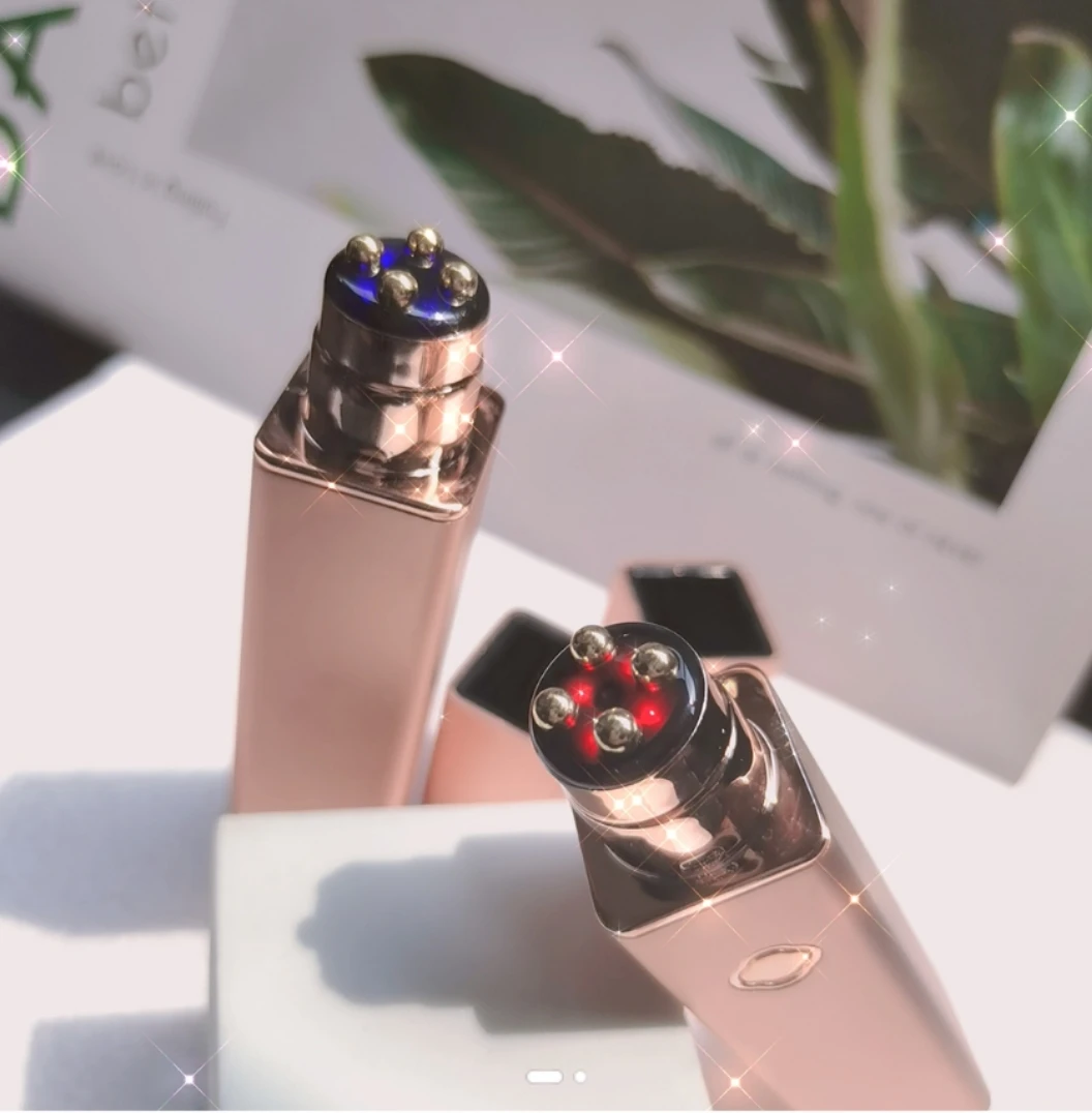 Eye Massager Wand With Heat Lifting Beauty Eye Massage Device Skin Pen Electric Black Hot Patch Beauty Eye Massage Device