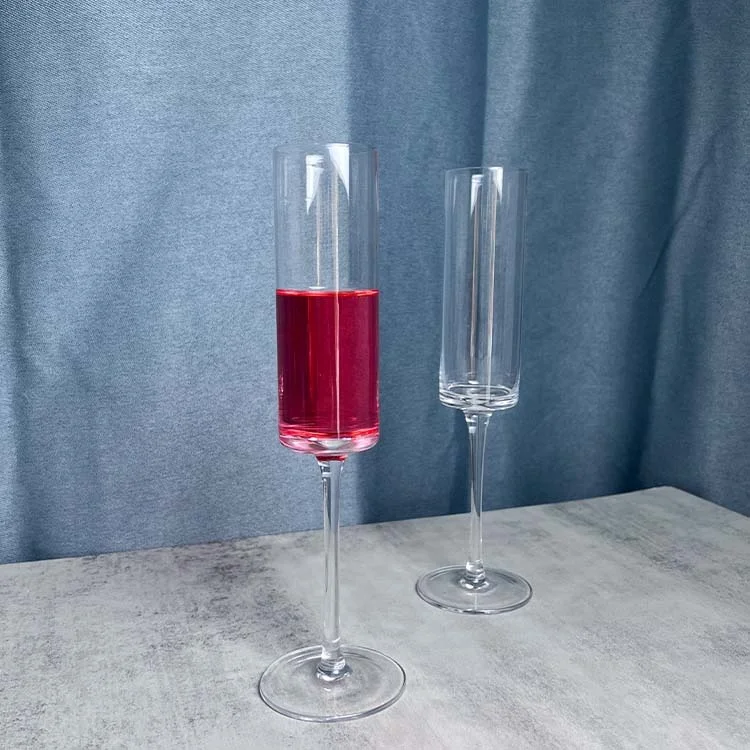 6oz Clear square glass drinkware champagne glasses flutes elegant champagne flutes