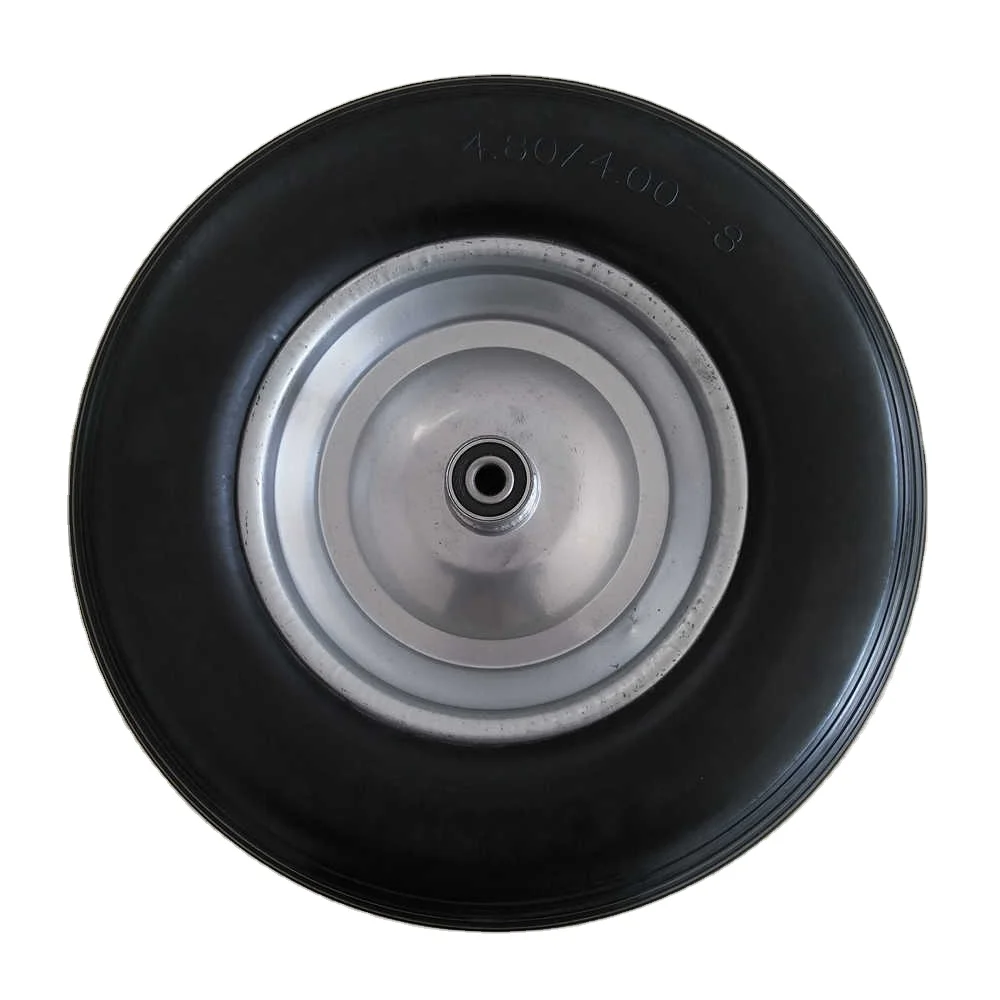 Promotion 16 inch 4.00-8 Inflatable Polyurethane Foam Tire Wheel for Garden Utility Wagon Trailer Trolley Car