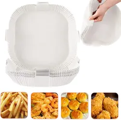 New arrivals air fryer oven Disposable Paper Liners Square Parchment Liner Baking Roasting Paper with lift tape handle