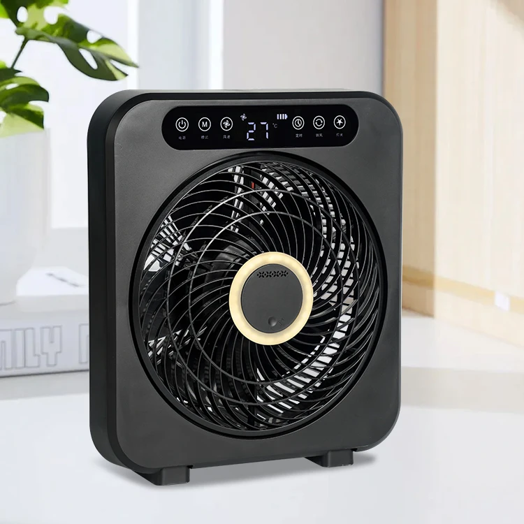 Hot Sales Bedroom Small Touch Control Table Fan With LED Light 6 Wind Speeds Bldc Electric Box Fan