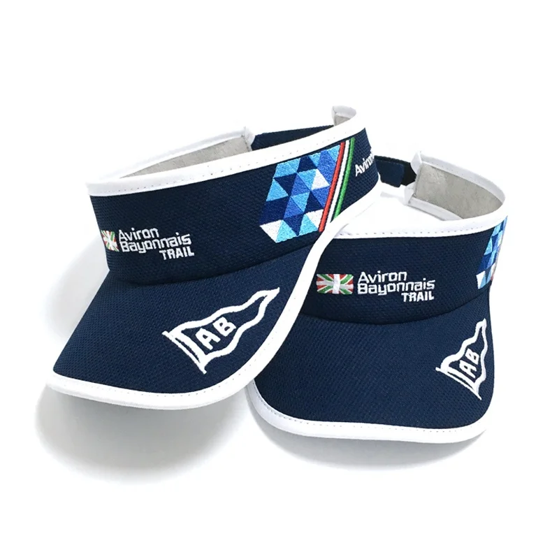 Custom navy sun visor for Marathon, Triathlon, Ultra-Trail and other sports
