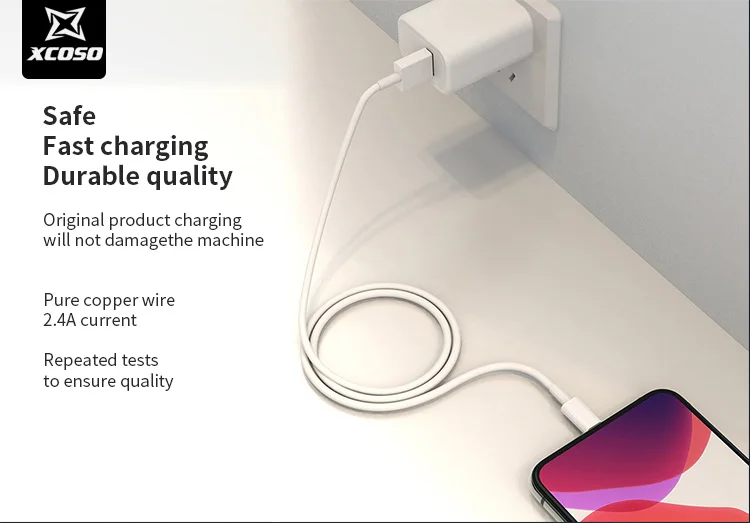 Lightningcable официальная сертификация оригинальный материал ТПЭ длина 1 м 2 кабель C89 с пользовательским логотипом