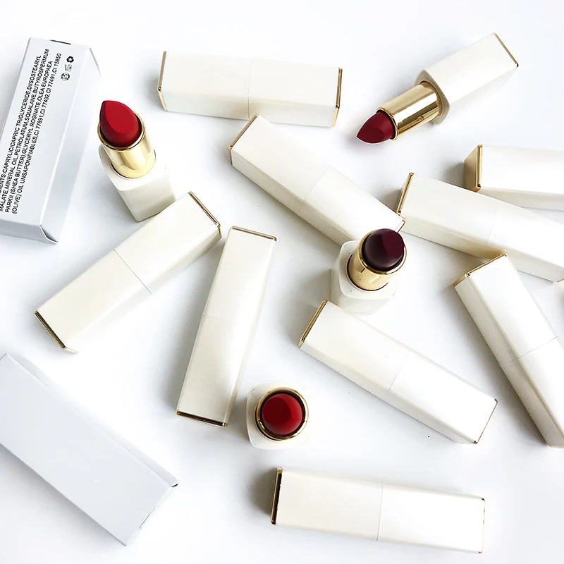Макияж, оптовая продажа, OEM, матовая Высококачественная помада без этикетки с белой трубкой от производителя