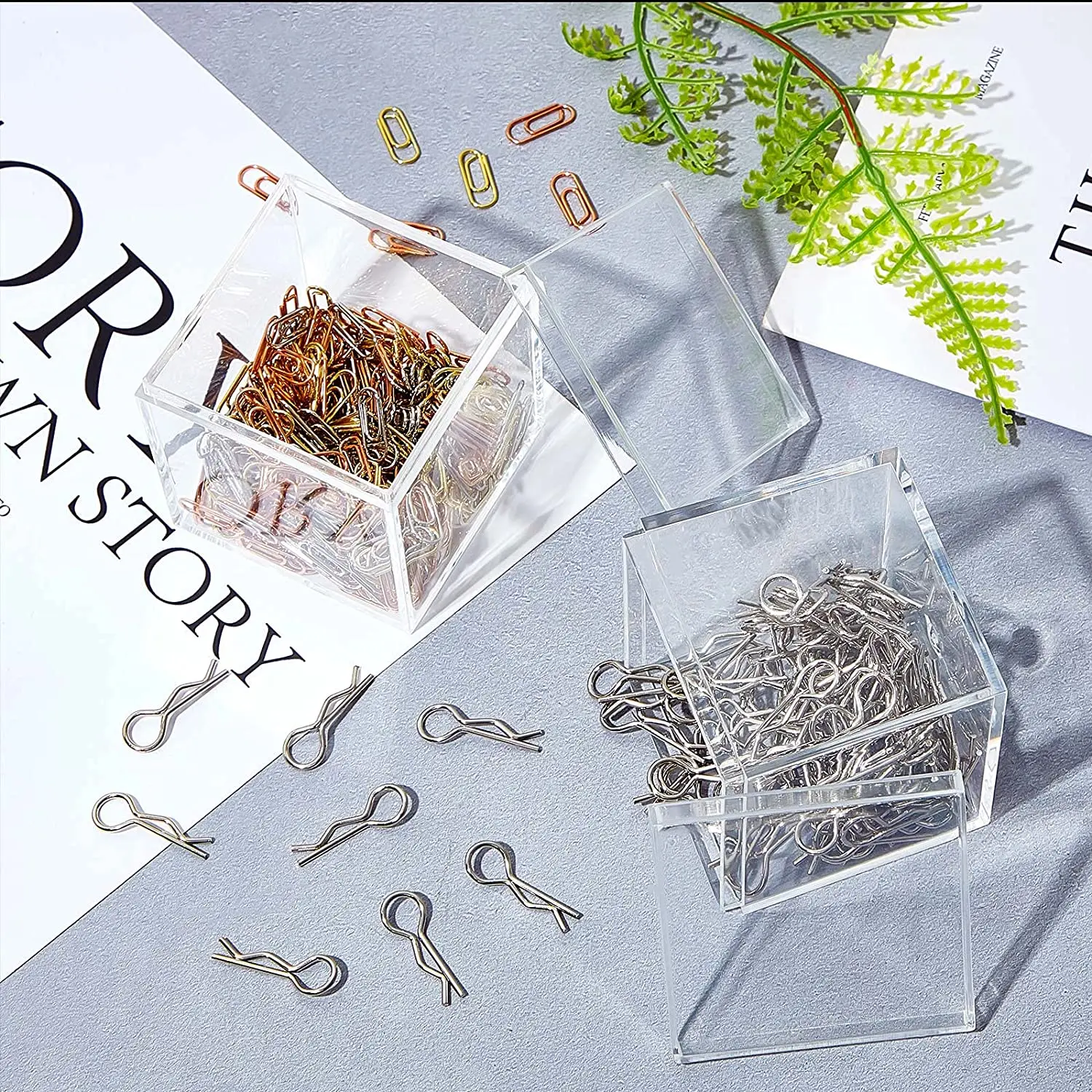 Clear Acrylic Plastic Square Cube with lid 2x2x2 Inch (5.5cm) Small Clear Plastic Storage Boxes Acrylic Cubes for Storage