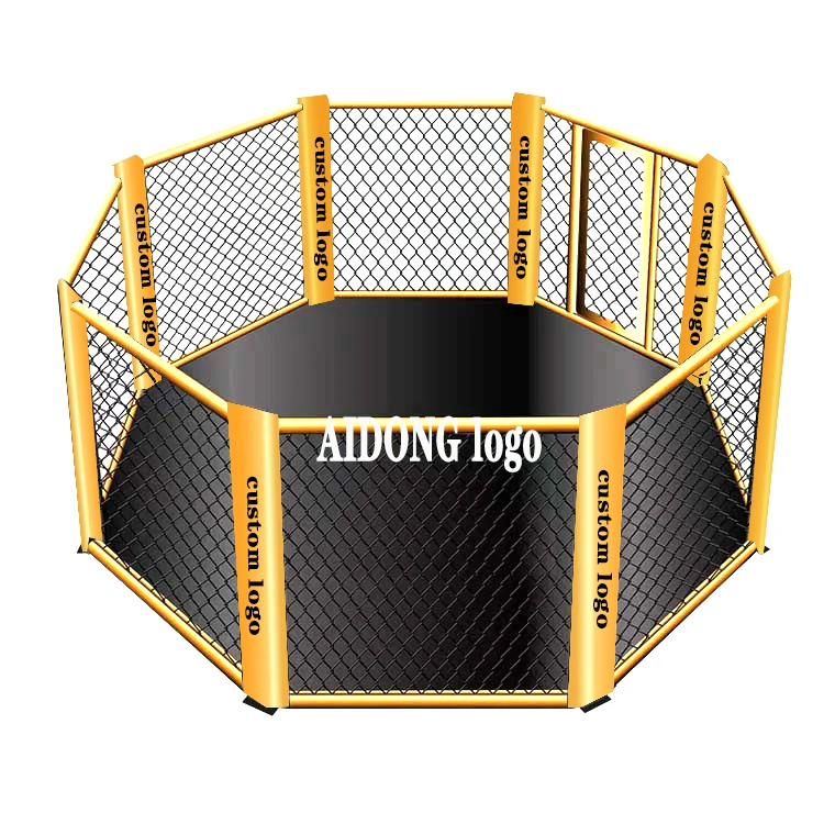 AIDONG sells professional standard specification mma equipment octagon cage with custom logo and size at a discounted price