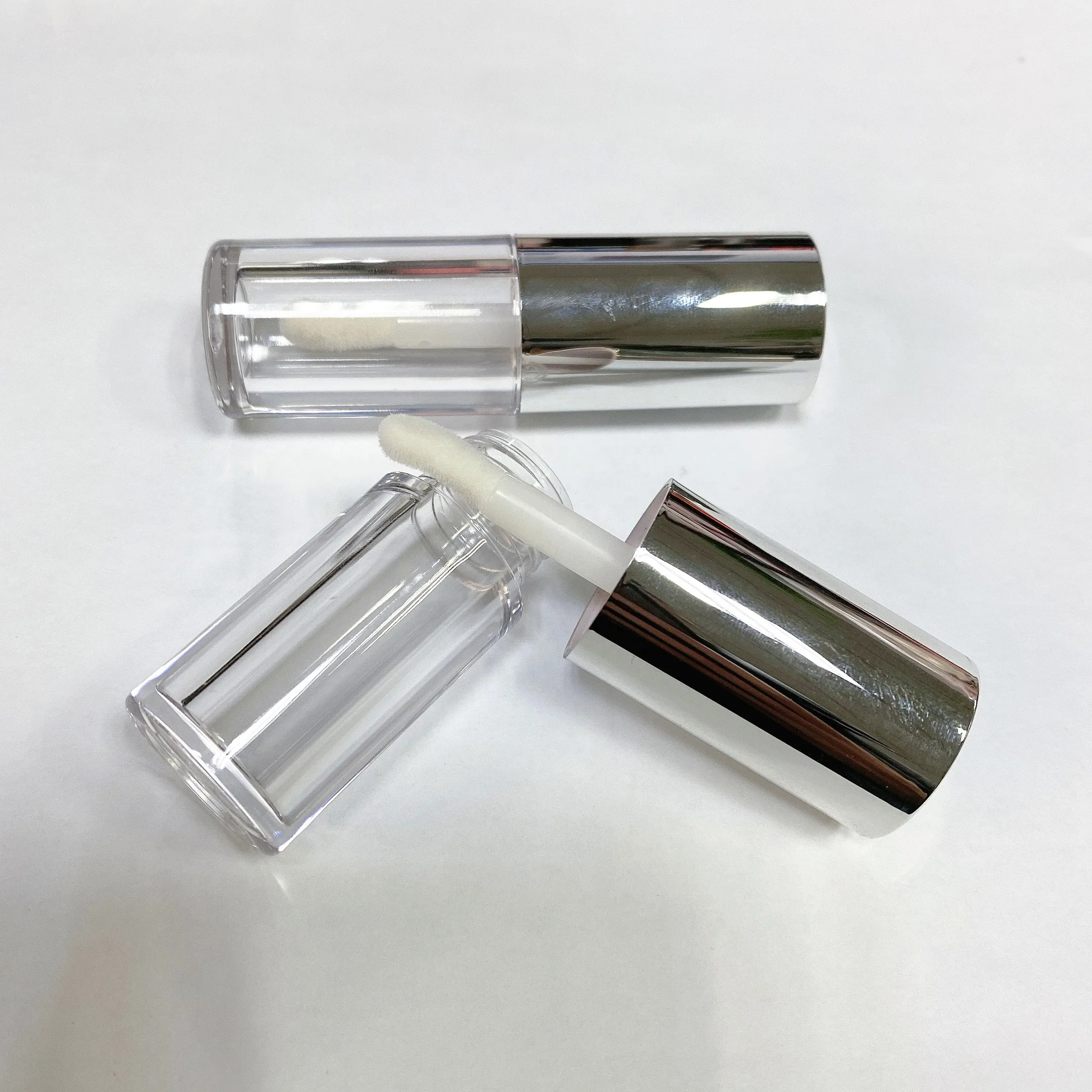 Недорогой прозрачный хром черный синий Омбре квадратный верх плоский блеск для губ серебряные розовые градиентные тюбики 5 мл 7 мл 15 мл для жидкого блеска для губ
