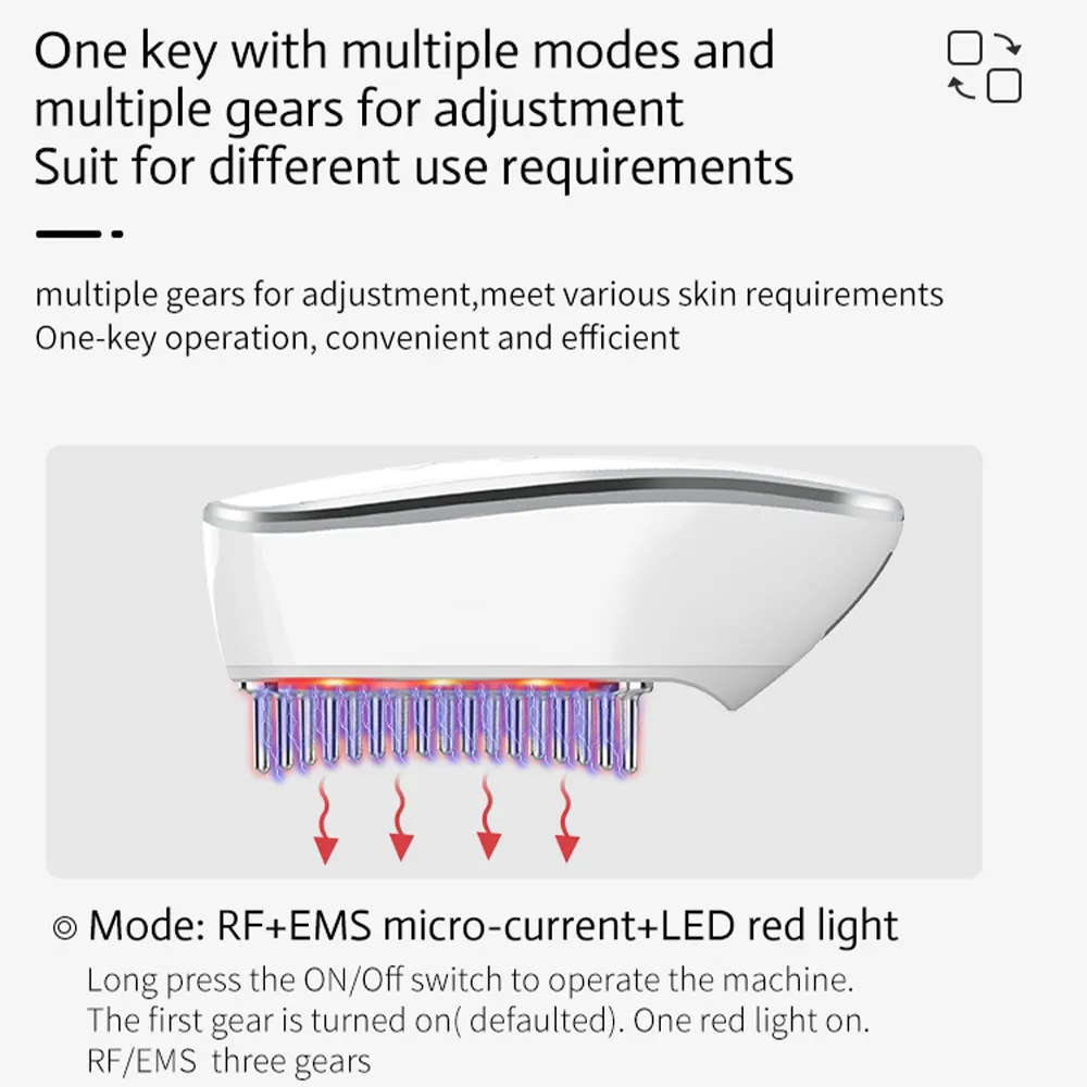 Multifunctional Hair Scalp Brush Massage RF Ems Photon Beauty Device Eco Friendly Hair Comb Brush