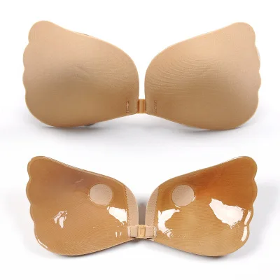 Mature Hot Sexy Silicone Invisible Sticky Bra in Nude Color with Front Closure