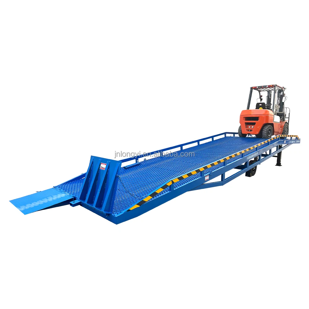 Movable Dock Leveler Heavy Duty Mobile Container Loading Dock Ramp Electric Hydraulic