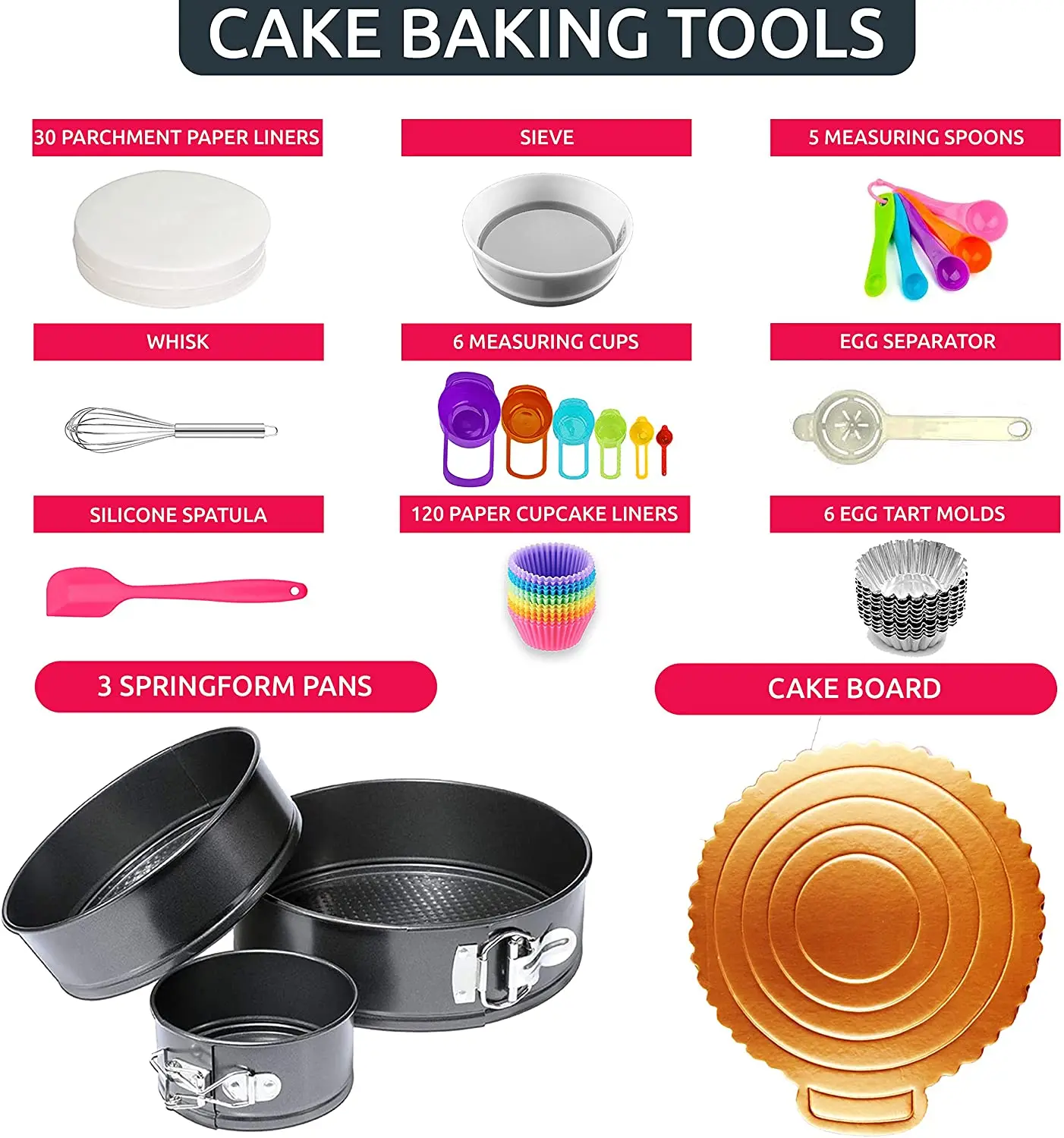 Cake Decorating Supplies kit with baking supplies for Beginners 360 PCs- Springform Pan Set -Cake Turntable