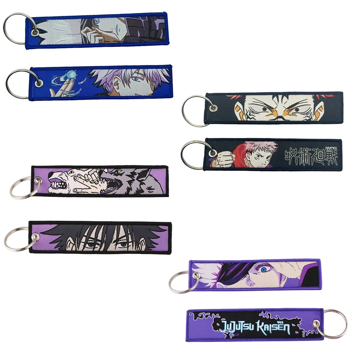 Custom BLEACH Embroidery cute anime double-sided Keychain Motorcycle Car Son Gohan Anime Embroidery Keychain