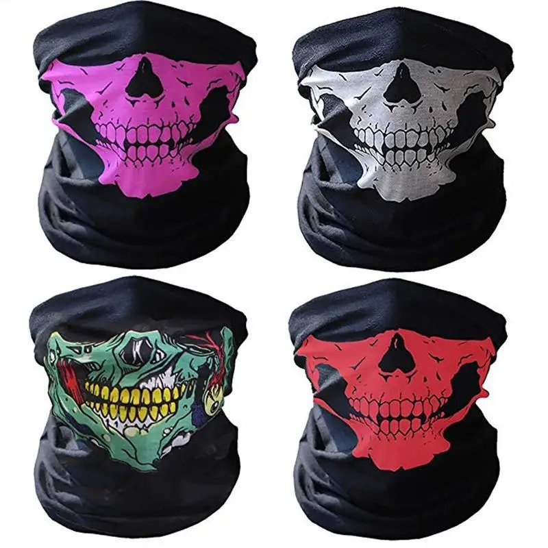 Cheap Wholesale Multifunctional Seamless Tubular Bandanas Skull Design Headwear Neck Gaiter Face Tube Custom Bandana