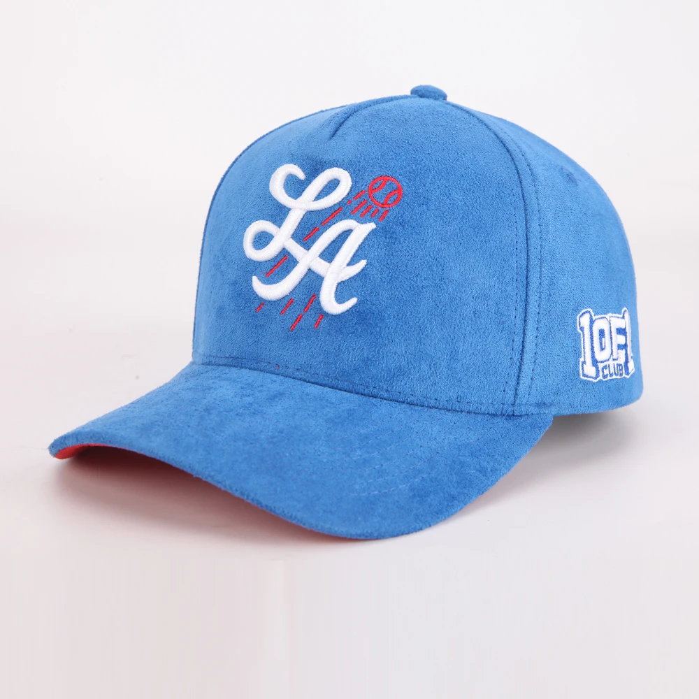 OEM Custom 5 panel curved brim structured baseball cap with embroidery Logo For Man