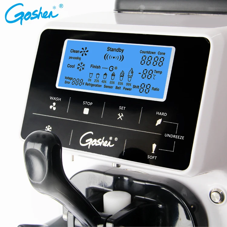 Goshen seven inch screen and optional buttons ice cream machine for home or commercial