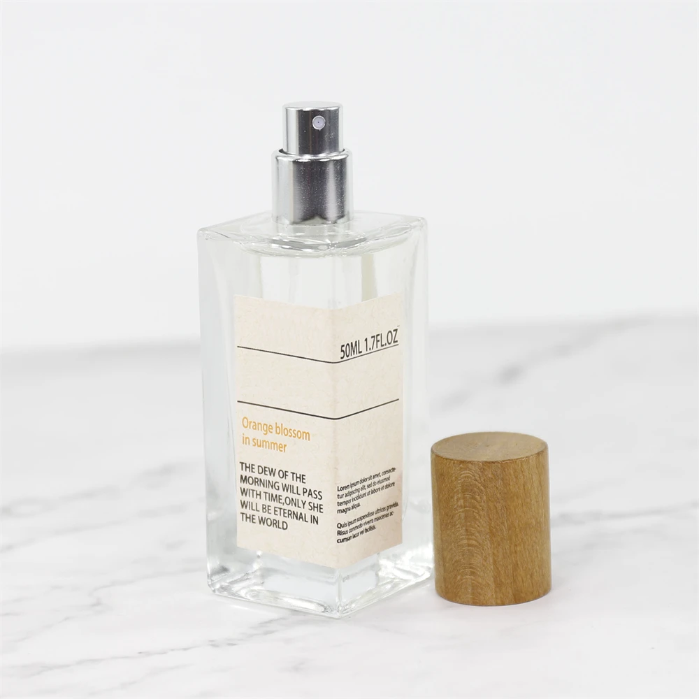 Hot sale 30ml 50ml 100ml rectangular clear perfume bottles for cologne