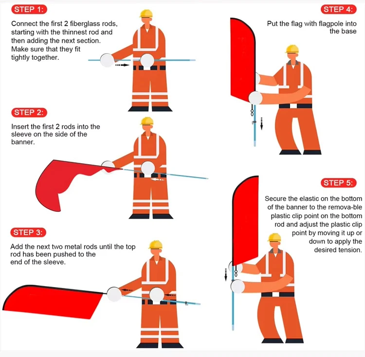 Customized Summer  Tourism Advertising Thermal Transfer Double-side Printing Beach Flag