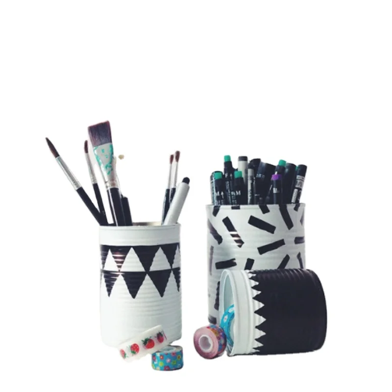 Best selling custom metal pen holder wholesale tin Pencil holder for desk