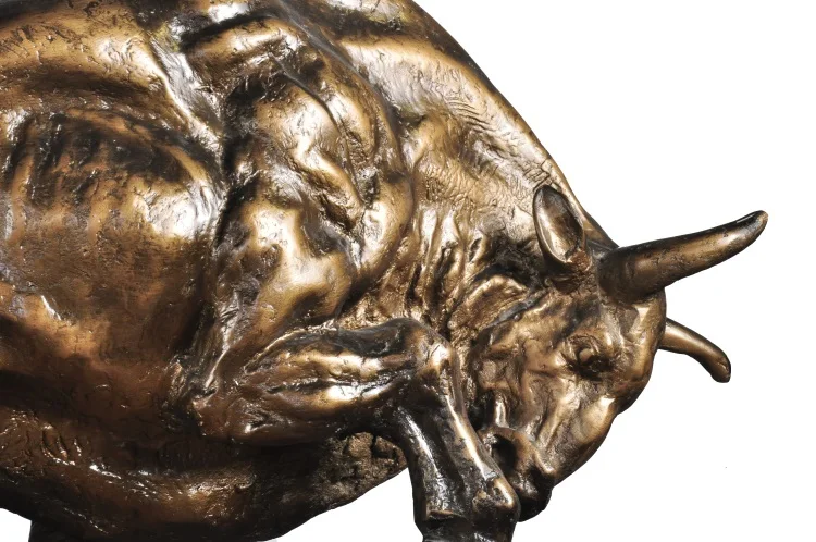 Famous Outdoor Decoration Life Size Animal Bronze Bull Statue Copper Cattle Sculpture For Garden