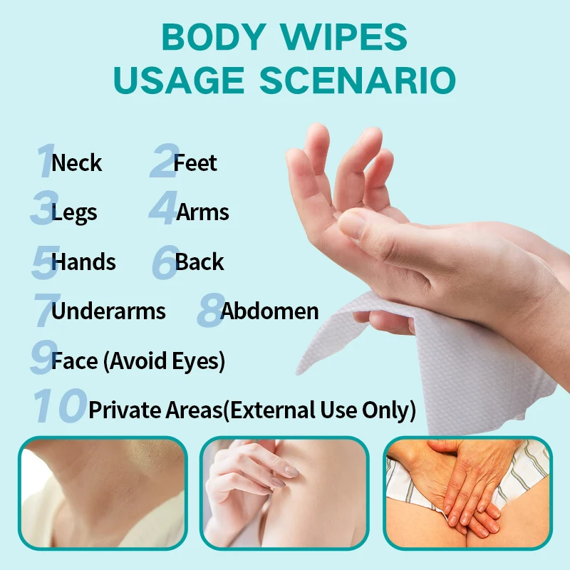 XL Ultra Thick Body Wipes for Adults  Extra Large Disposable Cloth Wet Cleansing No Rinse Bathing Washcloths Waterless Shower