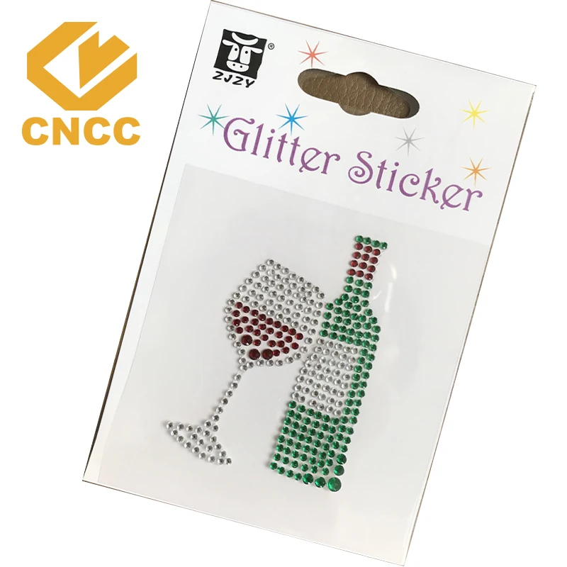 custom crystal adhesive sticker crown face crystal sticker