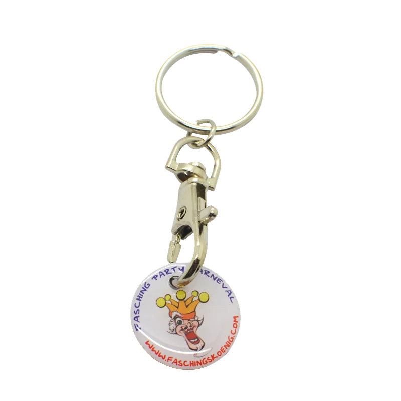 Chinese new year sublimation blank products 2024 coin carabiner hook metal key chain sublimation products in wholesale